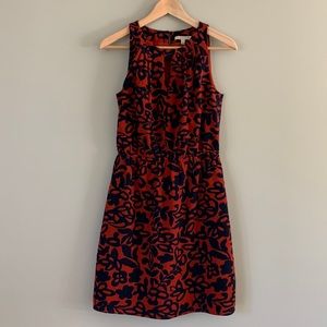 Stitch fix 41 Hawthorn sleeveless dress size S tetra-cotta & navy abstract
